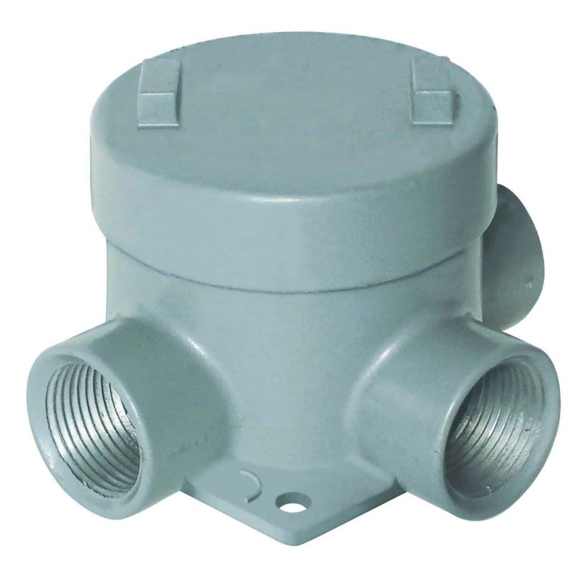 Hubbell Killark GEBT-2 GEB Type T Conduit Outlet Box, 3/4 in, 3-1/2 in Cover Opening, 29 cu-in, Powder Coated