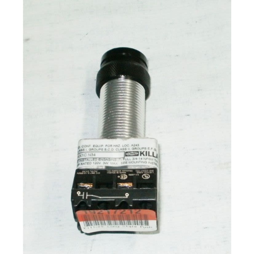 Hubbell Killark GO1-KX1C N34 G Series Single Long Style Pushbutton, 4-5/16 in L x 1-1/4 in W x 1-1/4 in H, 1NO Contact, Black