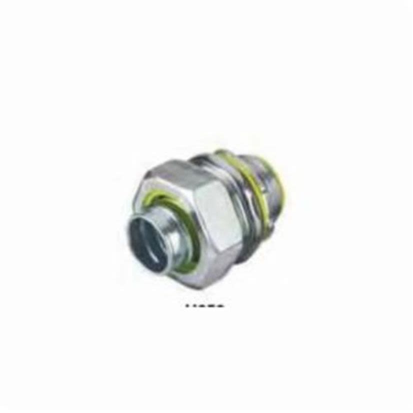 Hubbell Wiring Device-Kellems H100 Non-Insulated Straight Male Liquidtight Conduit Connector With Locknut, 1 in Trade, Steel, Metallic