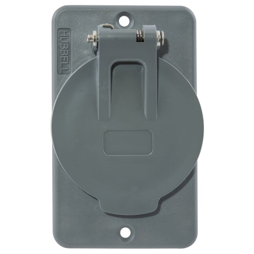 Hubbell Wiring Device-Kellems HBL3058 Cover Plate, POB, 1.56" OPNG, W/Flip Lids