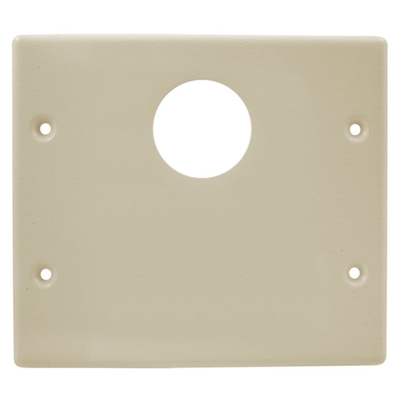 Hubbell Wiring Device-Kellems HBL4747AXIV 2-Gang 1-Round Opening 1-Blank Standard Cover Plate