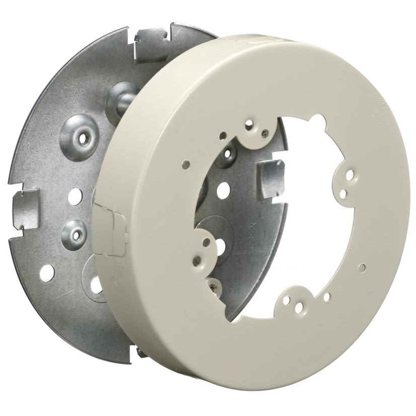 Hubbell Wiring Device-Kellems HBL5739IVA Combination Standard Fixture Box With Solid Base, 6-1/2 in L x 6-1/2 in W x 1.8 in H, Steel, Ivory