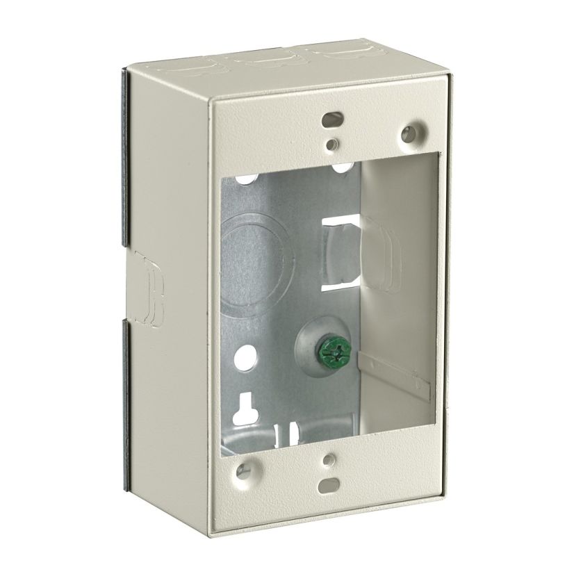 Hubbell Wiring Device-Kellems HBL5748IVA 1-Gang Combination Standard Device Box With 1/2 in NPT Knockout, 4.4 in L x 2.9 in W x 1.8 in H, Formed Steel, Ivory