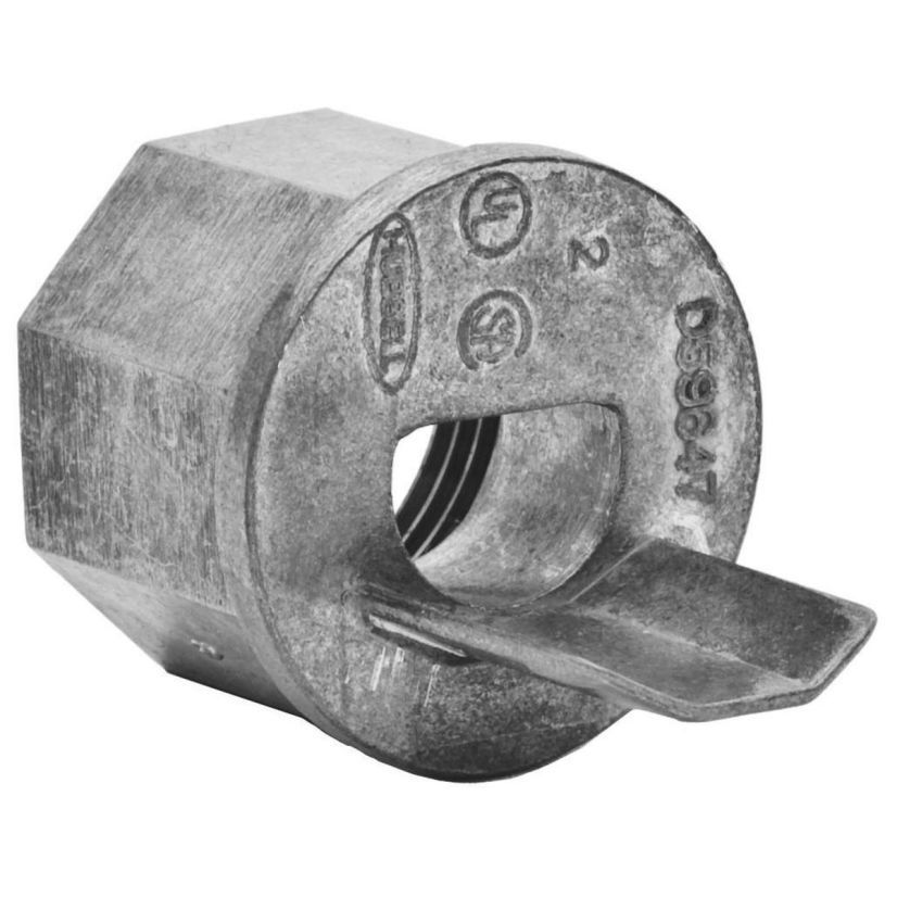 Hubbell Wiring Device-Kellems HBL5782A Combination Roll Form Standard Conduit Connector With 1/2 in, 3/4 in NPT Knockout, For Use With HBL500 and HBL750 Series Metal Raceway, Steel, Galvanized