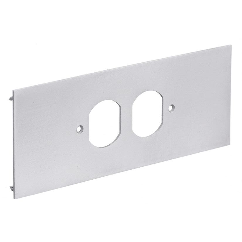 PREMISE WIRING HBLALUDR 1-Gang Duplex Opening Removable Standard Receptacle Cover Plate, For Use With HBLALU3800, HBLALU4800 Series Metal Raceway, Extruded Aluminum