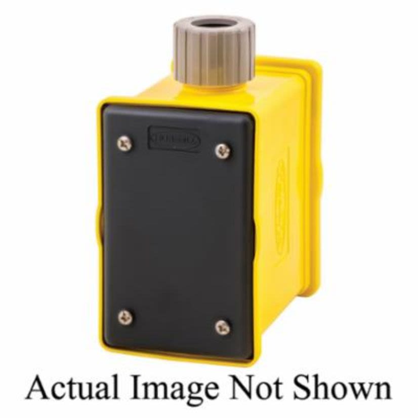 Hubbell Wiring Device-Kellems HBLPOB1BK Non-Metallic Weatherproof Portable Outlet Box With (1) Indoor Blank Plate and Strain Relief, 1 Gang, 1 Knockout