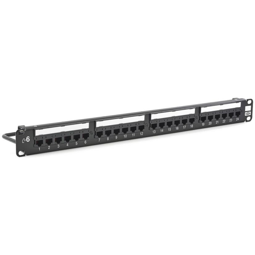 Hubbell Wiring Device-Kellems NEXTSPEED HP624 Telephone Loaded Patch Panel, 24 Ports, Cat 6, Composite/Steel