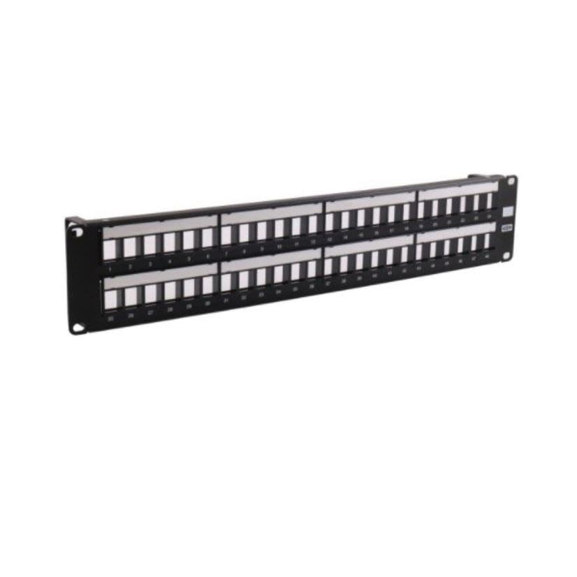 Hubbell Wiring Device-Kellems HPJ48 2-Rack Flat Unloaded Jack Panel, 48 Ports, 6A/6/5e