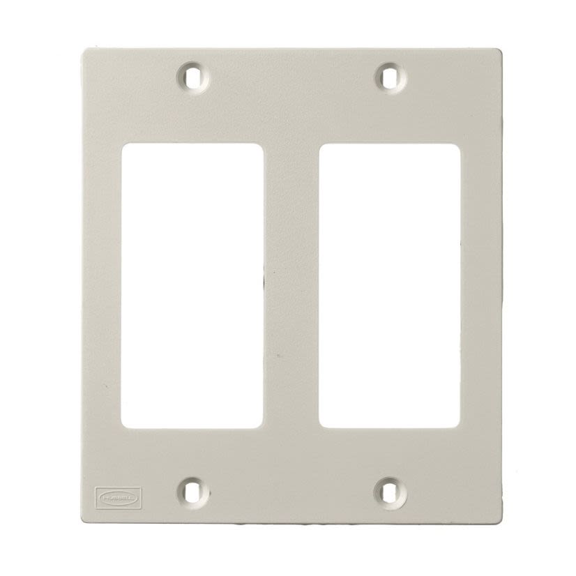 Hubbell Wiring Device-Kellems KP262 2-Gang Molded Non-Metallic Standard Decorator Faceplate