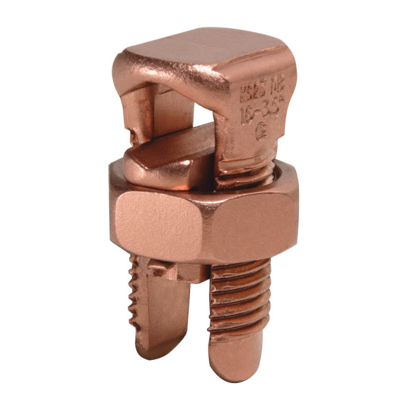 Hubbell BURNDY SERVIT KS25 KS Series Type KS Compact Split Bolt, (1) 4 to 1/0 AWG Stranded Copper Conductor, 1.77 in L, Copper Alloy