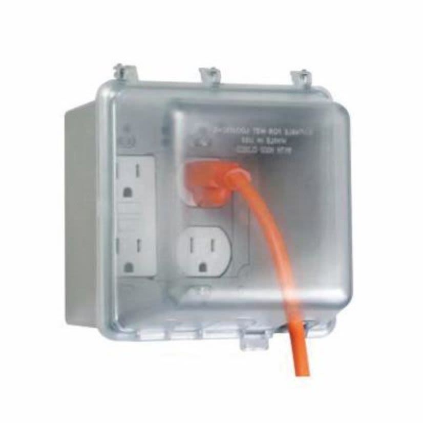 RACO MM7440C-B Jumbo Non-Metallic Weatherproof While-In-Use Cover, 5.35 in L x 5.35 in W x 4-3/4 in D, GFCI Device Cover, Polycarbonate