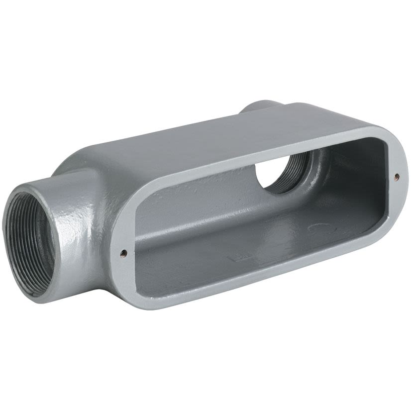 Hubbell Killark Duraloy 5 OLB-3 O Series Type LB Conduit Body, 1 in Hub, 7, 12 cu-in, Aluminum, Powder Coated