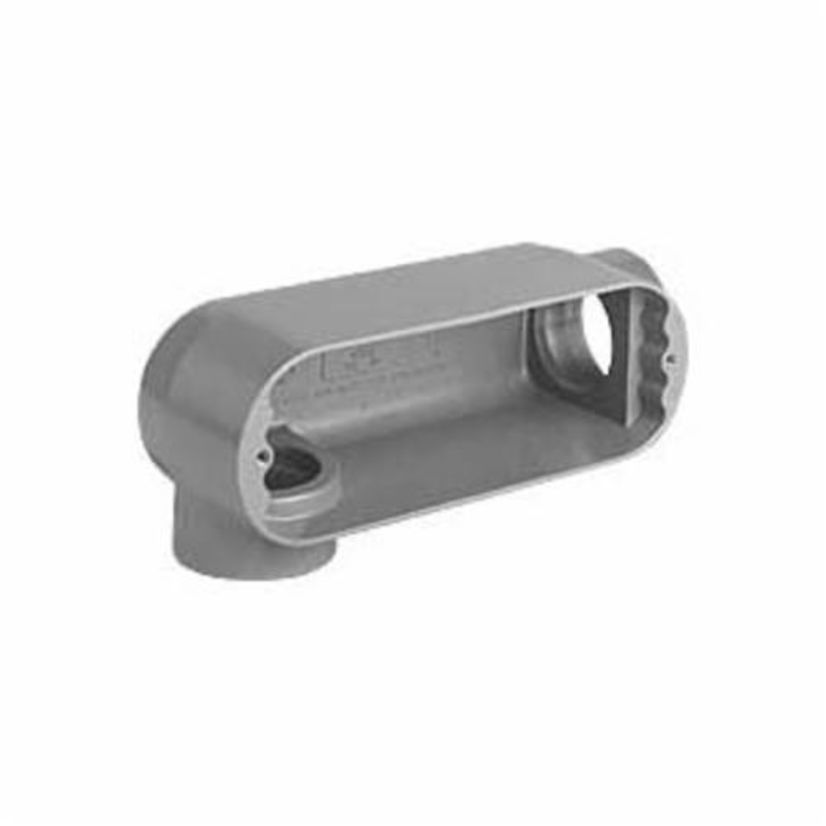 Hubbell Killark Duraloy 5 OLR-3 O Series Type LR Conduit Body, 1 in Hub, 7, 12 cu-in, Aluminum, Powder Coated