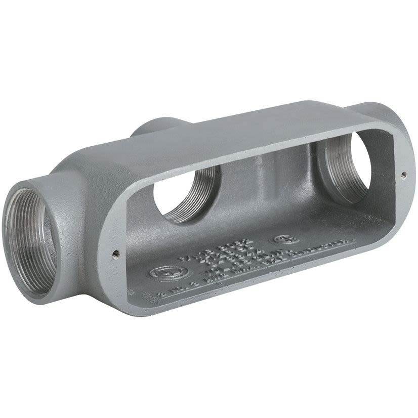 Hubbell Killark Duraloy 5 OTB-3 Type TB Conduit Body, 1 in Hub, Form 7, 12 cu-in, Aluminum, Powder Coated
