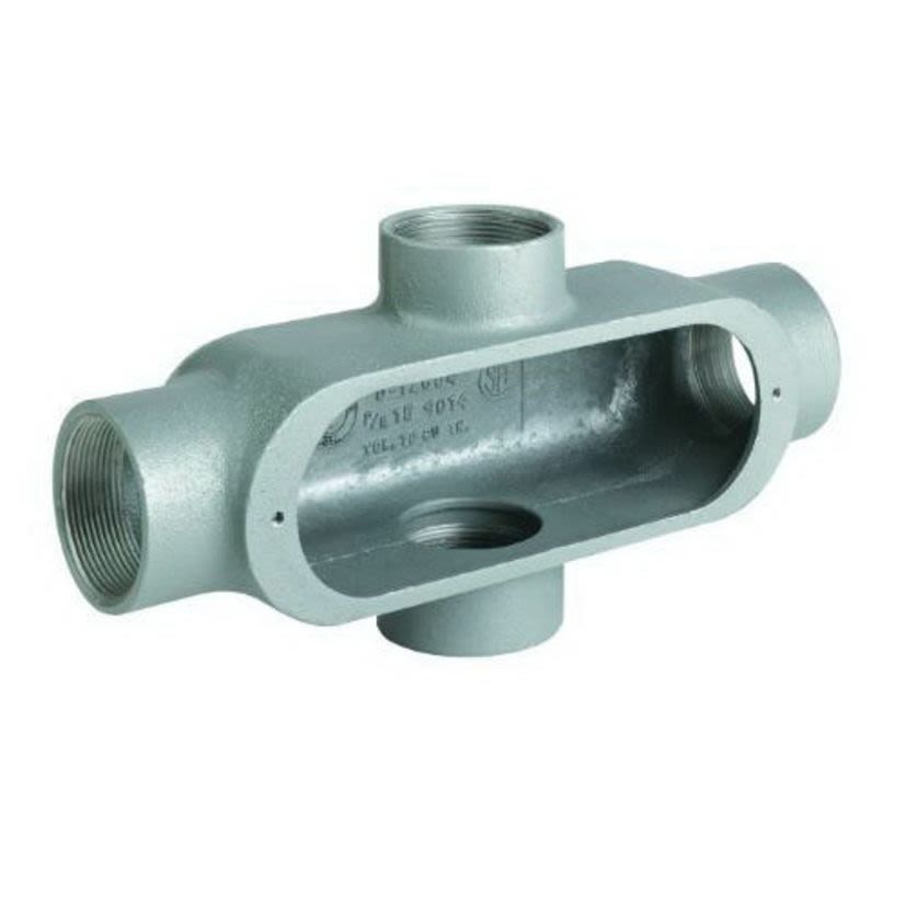 Hubbell Killark Duraloy 5 OX-2 O Series Type X Conduit Body, 3/4 in Hub, 7 cu-in Capacity, Aluminum, Powder Coated