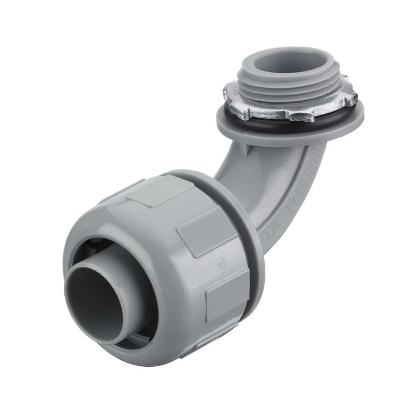 Hubbell Wiring Device-Kellems P050NGYA Cap Nut Connection Straight Male Standard Liquidtight Connector, 1/2 in Trade, Nylon, Smooth