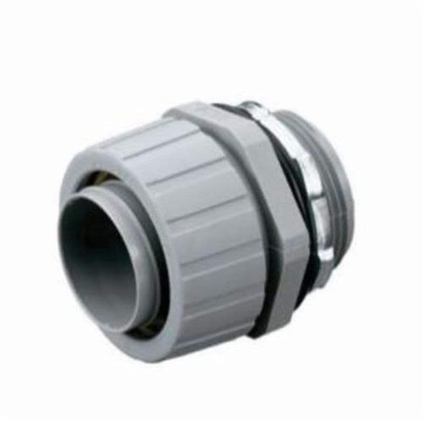 Hubbell Wiring Device-Kellems PolyTuff P125NGY Straight Male Liquidtight Conduit Connector, 1-1/4 in Trade, Nylon, Smooth