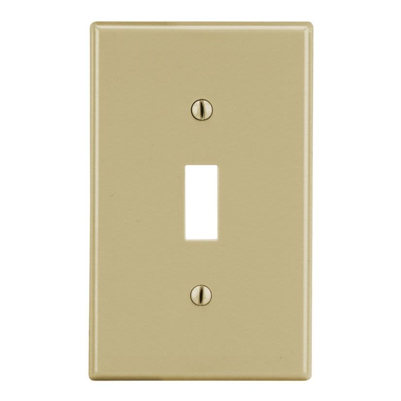 Hubbell Wiring Device-Kellems P1I Wallplate, Toggle, 1-Gang, Ivory