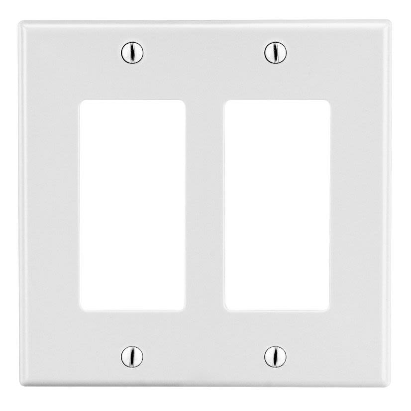 Hubbell Wiring Device-Kellems P262W Wallplate, 2-Gang, 2) Decorator, White