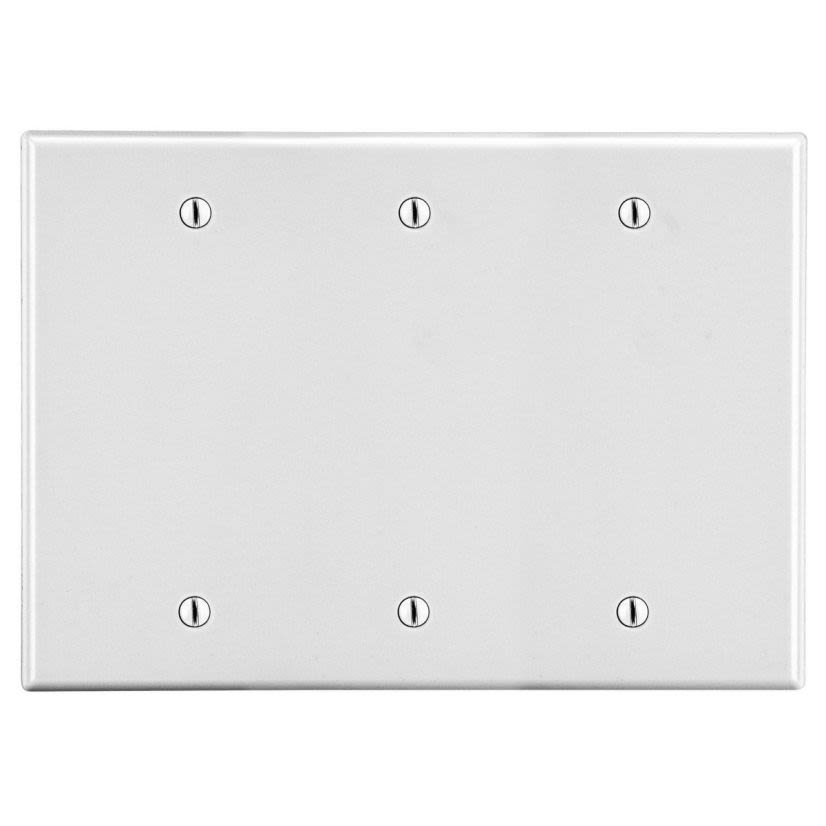 Hubbell Wiring Device-Kellems P33W Wallplate, 3-Gang, 3 Box Mount Blank, White