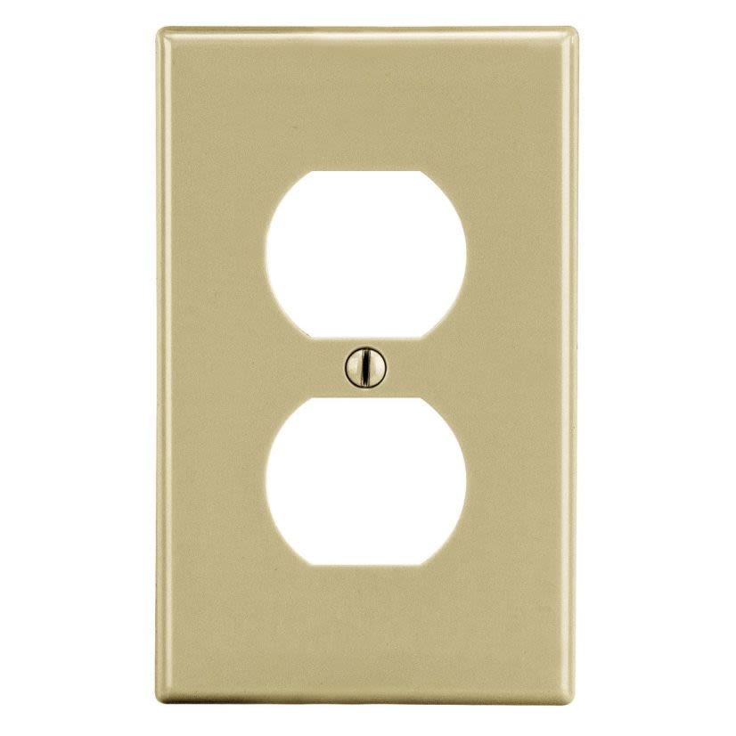 Hubbell Wiring Device-Kellems P8I Wallplate, 1-Gang, 1) Duplex, Ivory