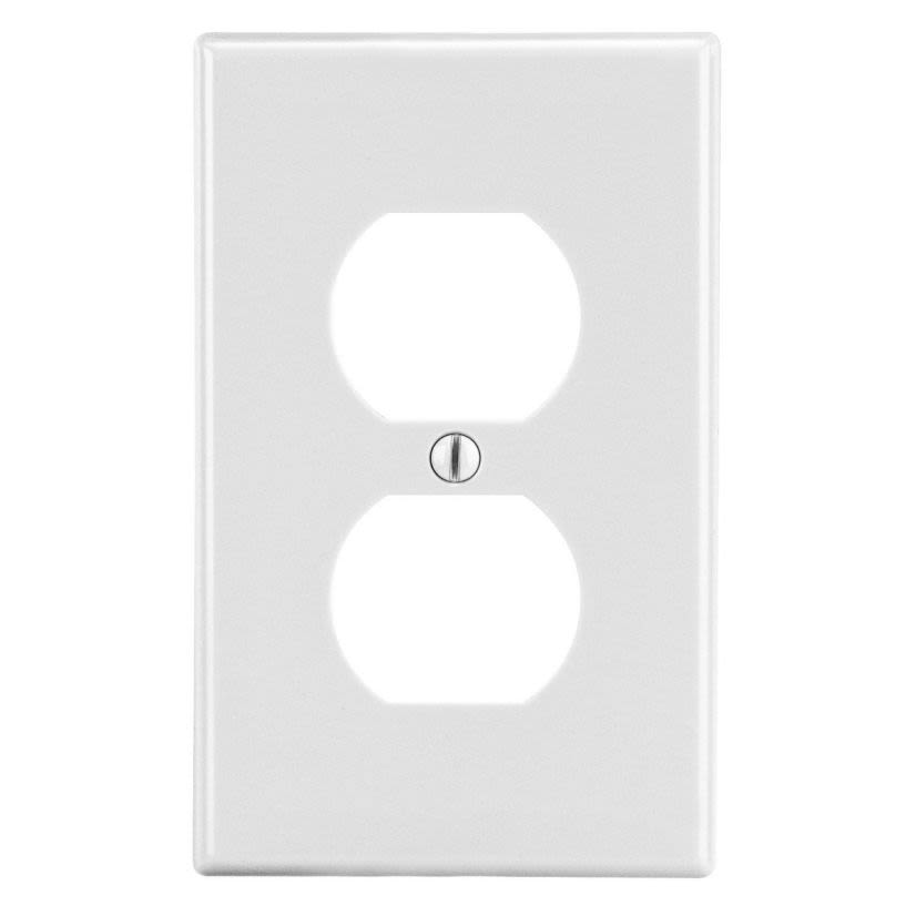 Hubbell Wiring Device-Kellems P8W Wallplate, 1-Gang, 1) Duplex, White