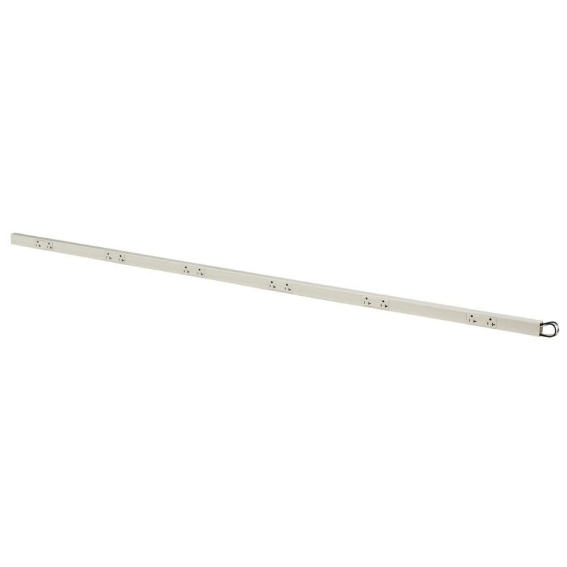 PREMISE WIRING PlugTrak PT206112 1-Circuit 6-Duplex Non-Metallic Fully Insulated Pre-Wired Standard Raceway Base and Cover, 72 in L x 1-1/2 in W x 1-1/2 in H
