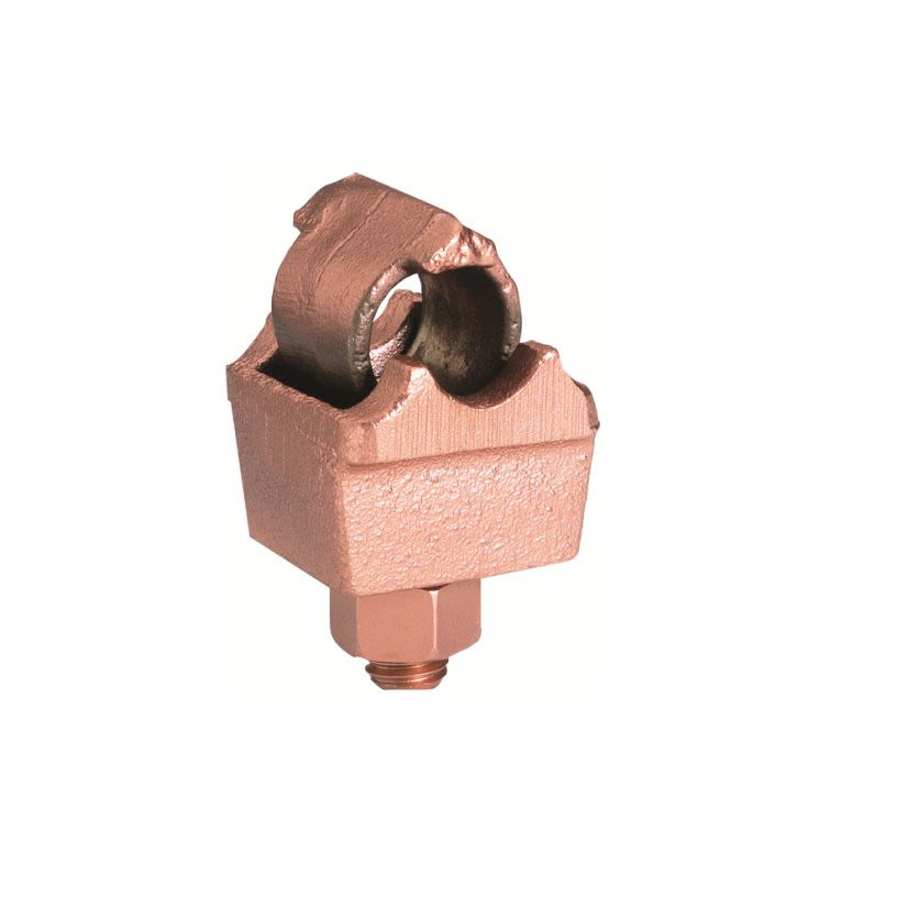 Hubbell BURNDY BARTAP QGFL31B1 QGFL Grounding Clamp, 2 AWG to 350 kcmil Conductor, 1/2 in Stud, Copper Alloy, Unplated