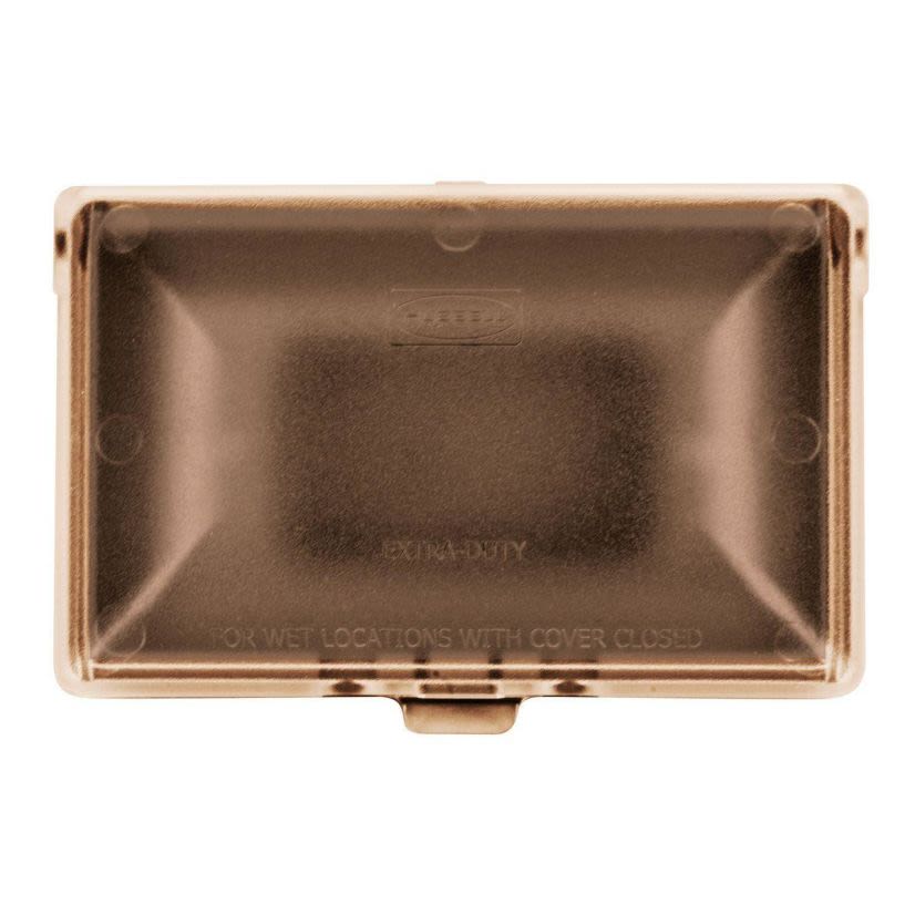 Hubbell Wiring Device - Kellems RW15300BR Duplex Tamper/Weather-Resistant Straight Blade Receptacle With Horizontal Weatherproof Cover