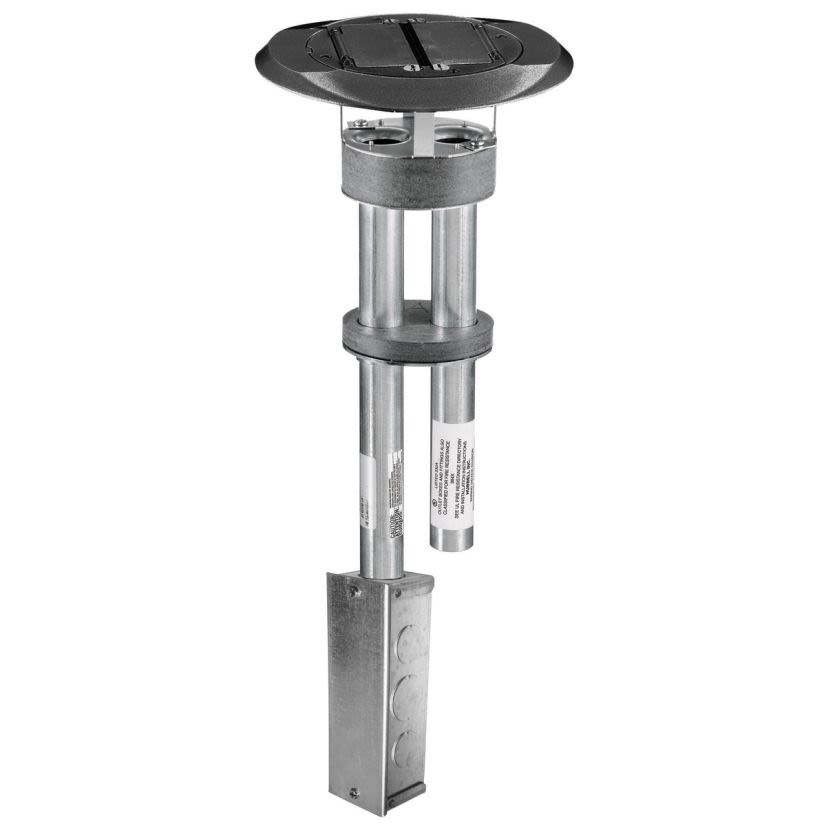 PREMISE WIRING ScrubShield SystemOne S1PTBLJ 1-Piece Flush Standard Sized Poke-Through Assembled Unit With Junction Box, 4 in Hole, 8 in Dia x 3.82 in H Cover, 300 lb Capacity, Composite