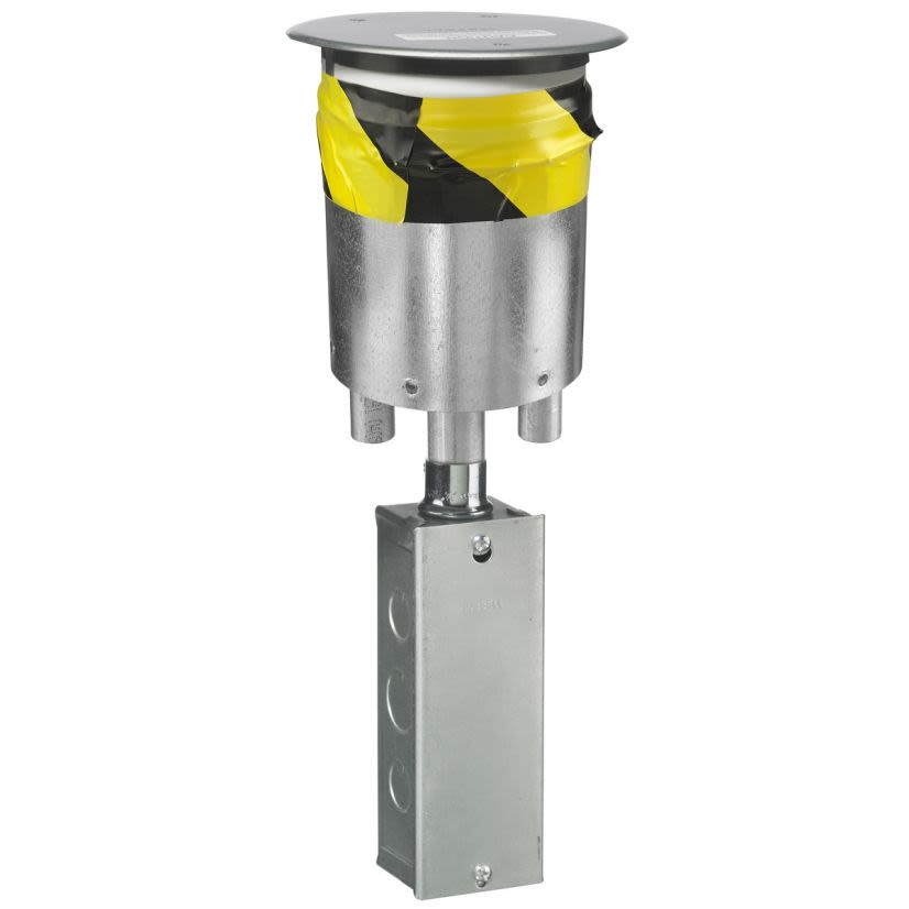 PREMISE WIRING ScrubShield SystemOne S1R4PTFIT Recessed Standard Sized Poke-Through Unit, 4 in Hole, 5.53 in Dia x 0.06 in H Cover, 23.5 cu-in/1000 lb Capacity, Composite