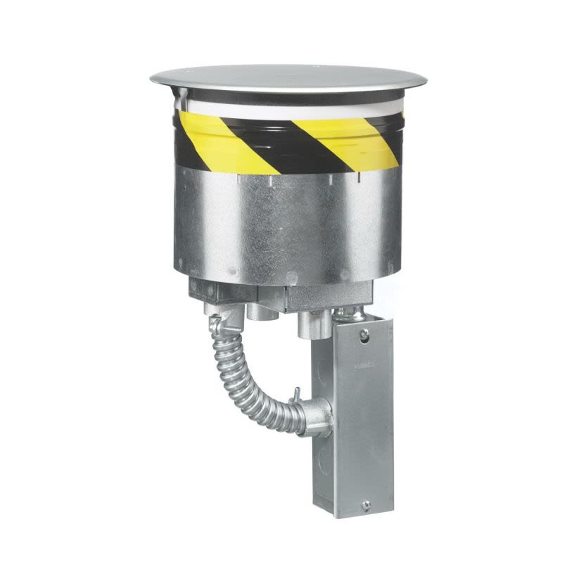 Hubbell Wiring Device-Kellems ScrubShield™ SystemOne™ S1R8PTFIT2 Flush Recessed Standard Sized Poke-Through, 8 in Hole, 9.53 in Dia x 0.06 in H Cover, 1000 lb Capacity, Composite