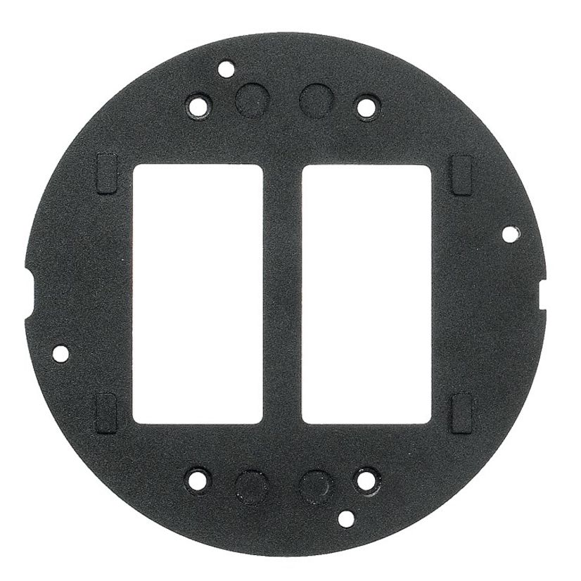 Hubbell Wiring Device-Kellems SystemOne™ S1SP S1 Fire Rated Poke Through Standard Sub-Plate With 2X Decorator Opening, 5.36 in Dia, 2.31 in W, Cast Aluminum