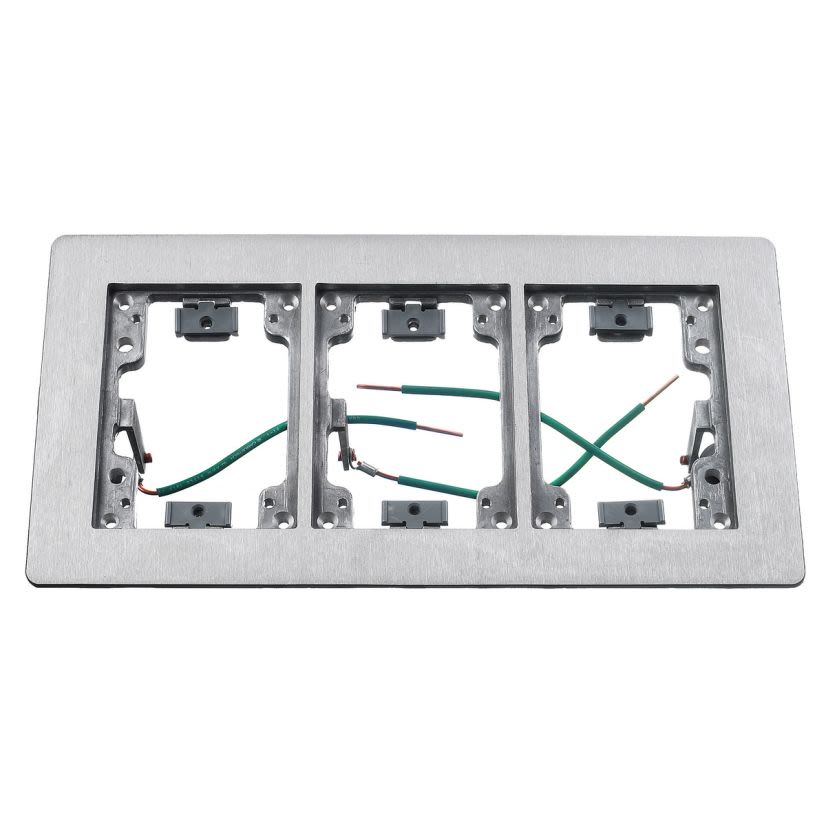 Hubbell Wiring Device-Kellems SA3085W 3-Gang Rectangular Standard Machined Floor Flange, 11.34 in L, Aluminum