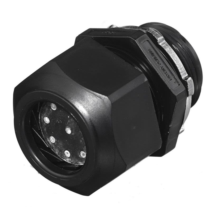 Hubbell Wiring Device-Kellems SEC50B252 Multi-Hole Cord Grip Connector, 0.205 in Cable Openings, Nylon