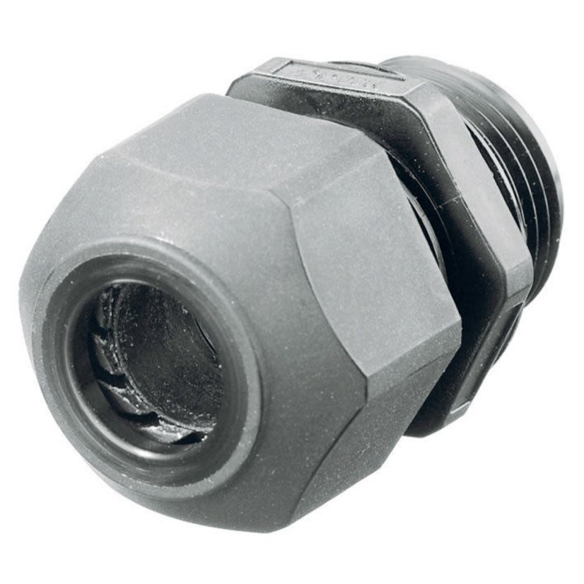 Hubbell Wiring Device-Kellems tradeSELECT SEC50GA Straight Low-Profile Cord Connector, 1/2 in Trade, 0.17 to 0.45 in Cable Openings, Nylon