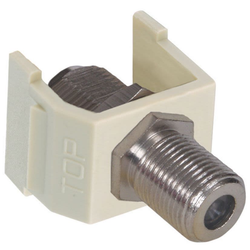 Hubbell Wiring Device-Kellems Snap-Fit SFFWX AV F-Connector, Polymer, Snap-On Mount