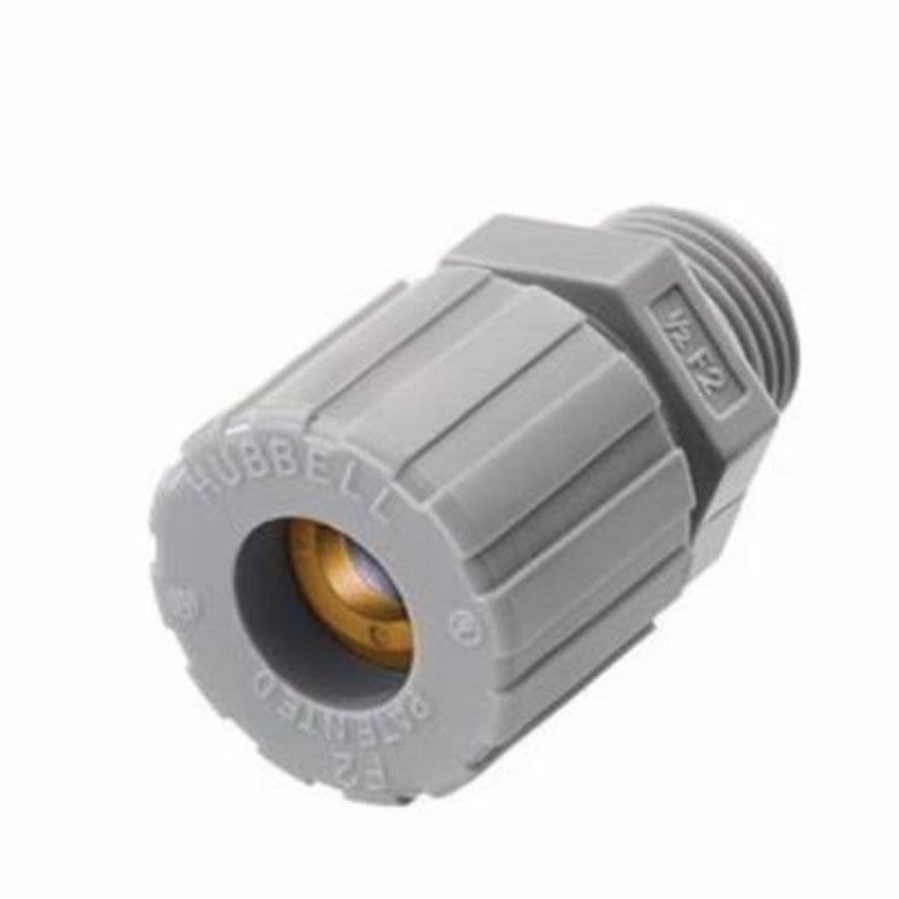 Hubbell Wiring Device-Kellems SHC1020CR Form 2 Standard Duty Cord Connector, 1/2 in NPT Trade, 1 Conductor, 0.13 to 0.19 in Cable Openings, Nylon, Smooth