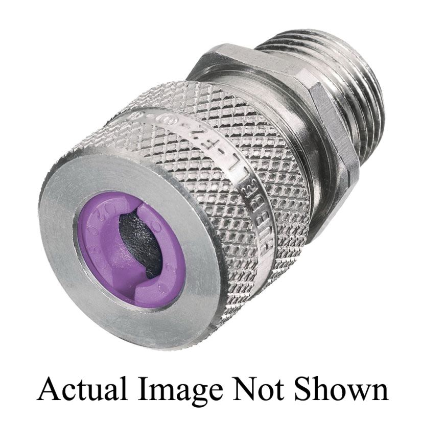Hubbell Wiring Device-Kellems SHC1028 SHC Form 3 Standard Duty Straight Cord Connector, 1/2 in Trade, (1) Conductors, 0.75 to 0.88 in Cable Openings, Aluminum, Machined