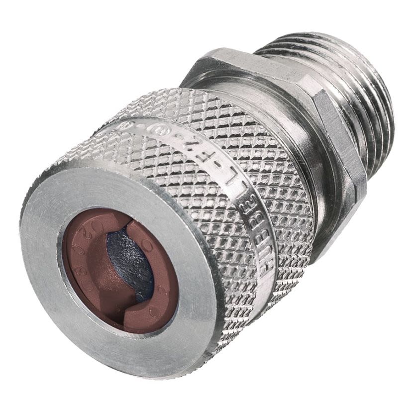 Hubbell Wiring Device-Kellems SHC1034 SHC Form 2 Standard Duty Straight Cord Connector, 3/4 in Trade, (1) Conductors, 0.5 to 0.63 in Cable Openings, Aluminum, Machined