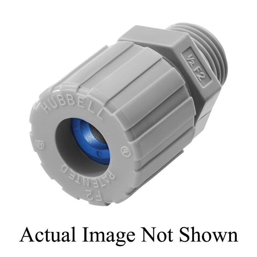 Hubbell Wiring Device-Kellems SHC1035CR Form 3 Standard Duty Cord Connector, 3/4 in NPT Trade, 1 Conductor, 0.38 to 0.5 in Cable Openings, Nylon, Smooth