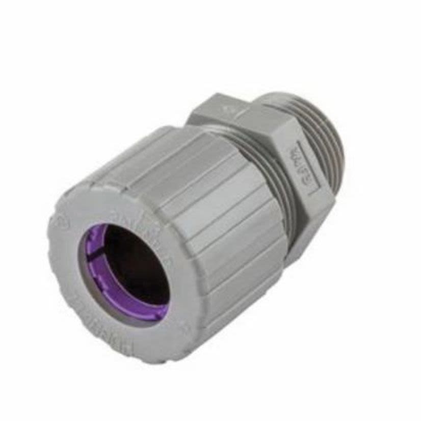 Hubbell Wiring Device-Kellems SHC1038CR SHC Form 3 Standard Duty Straight Cord Connector, 3/4 in Trade, (1) Conductors, 0.75 to 0.88 in Cable Openings, Nylon, Smooth
