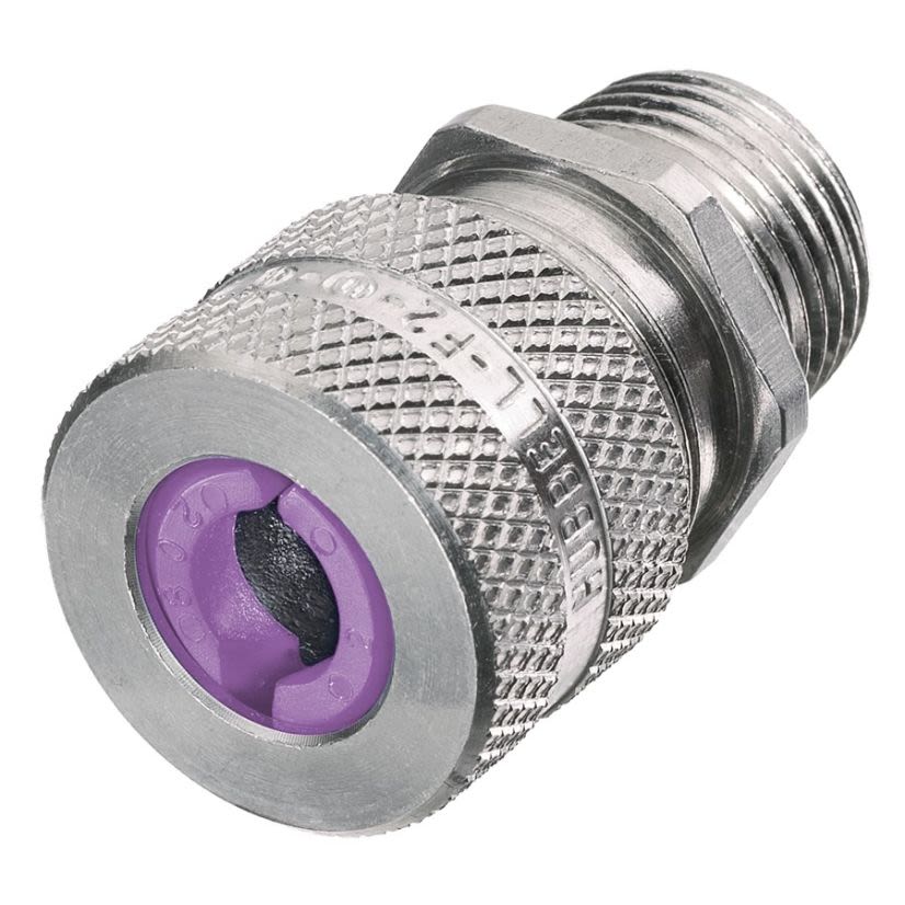 Hubbell Wiring Device-Kellems SHC1042 Form 4 Standard Duty Cord Connector, 1 in NPT Trade, 1 Conductor, 0.75 to 0.88 in Cable Openings, Aluminum, Machined