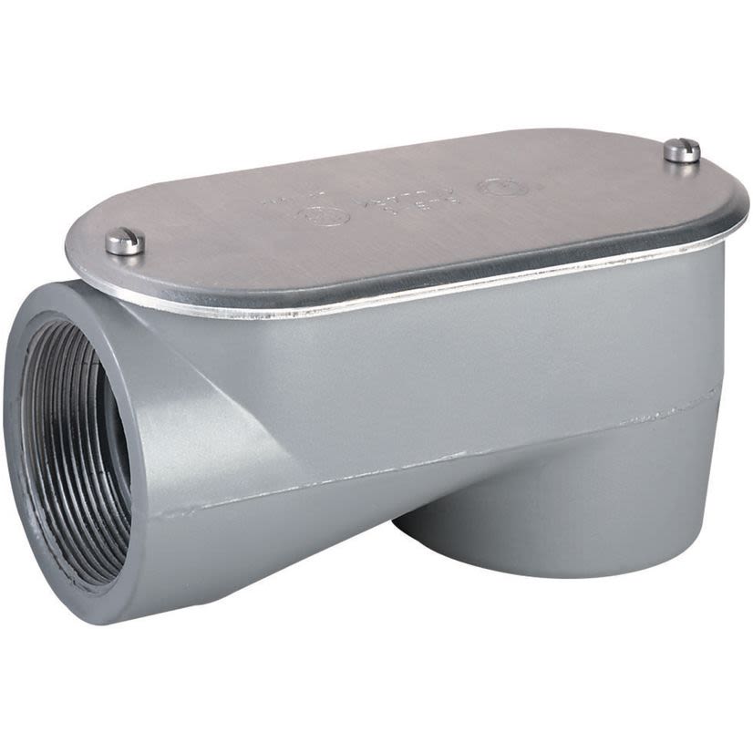 Hubbell Killark SLB-2 Type LB Conduit Body With Cover and Gasket, 3/4 in Hub, 2.9 cu-in Capacity, Aluminum, Powder Coated