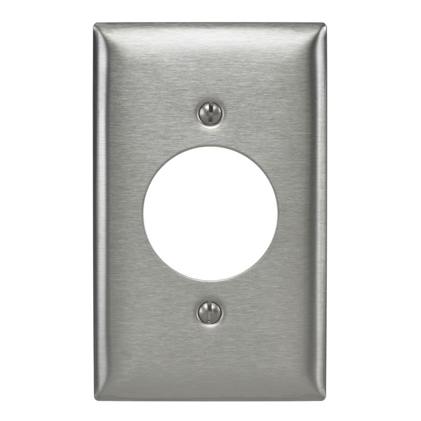 Hubbell Wiring Device-Kellems SS720 Standard Wallplate, 1 Gang, 4.5 in H x 2.87 in W, 302/304 Stainless Steel