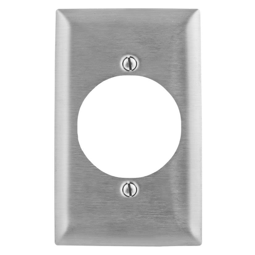 Hubbell Wiring Device-Kellems SS723 Standard Wallplate, 1 Gang, 4.5 in H x 2.87 in W, 302/304 Stainless Steel