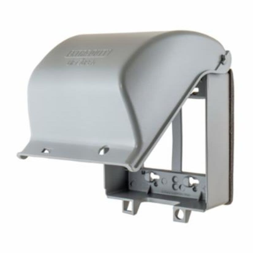 Hubbell Wiring Device-Kellems EXTRA DUTY WP262E Non-Metallic Standard Weatherproof Hood While-In-Use Cover, 6.12 in L x 5.1 in W x 3.35 in D, Cast Aluminum