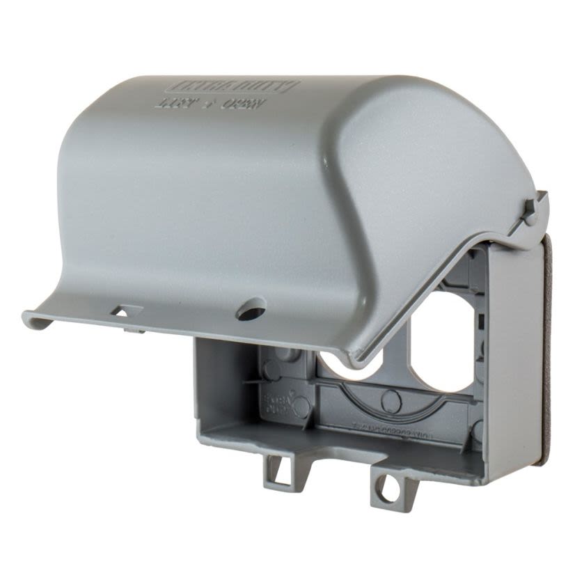 Hubbell Wiring Device-Kellems EXTRA DUTY WP26EH Decorator Standard Weatherproof Hood While-In-Use Cover, 4.37 in L x 5.1 in W x 3.35 in D, Cast Aluminum