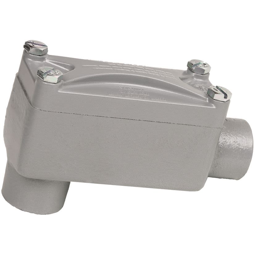 Hubbell Killark XLB-3 XLB Type LB Conduit Body, 85, 11.5 cu-in, Aluminum, Powder Coated