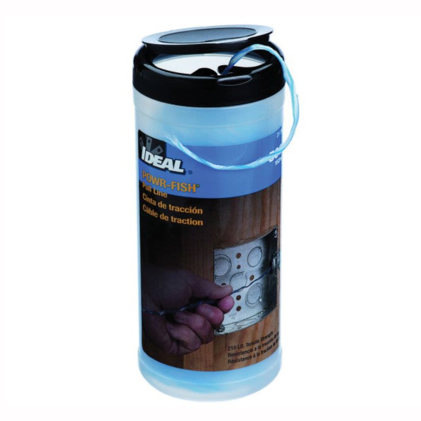 IDEAL Powr-Fish 31-348 Heavy Duty Pull Line Measuring Tape, 210 lb Tensile Strength, 500 ft L x 4 in W, Fiber Polyline